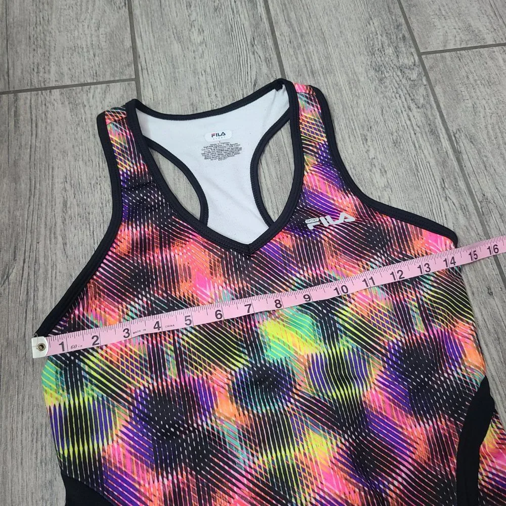 Fila women's athletic racerback workout tank top pink multi color size small - Picture 6 of 8